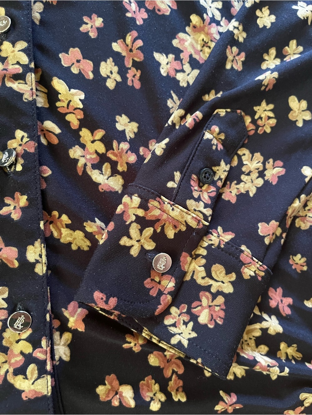Ralph Lauren Navy Floral Button-Up Women’s Shirt - Picture 4 of 6